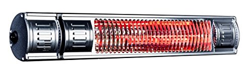 HeizMaster - 2000 IP 65 RC inkl. Fernbedienung mit Dimmfunktion Infralogic Kurzwellen - Heizstrahler für Indoor und Outdoor geeignet, silber