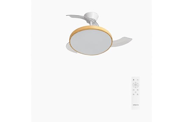 CREATE / WIND CLEAR STUDIO S/Ceiling fan with white light and light wood with control/40W