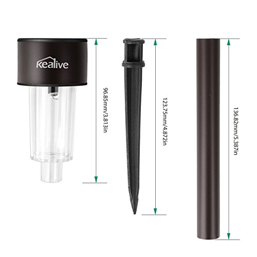Kealive LED Solarleuchte Garten Lampe mit Erdspieß Wegeleuchten Gartenleuchte aus Edelstahl, 6er Set Wasserdicht für Außen / Landscape / Outdoor (LT-SO1) - 6