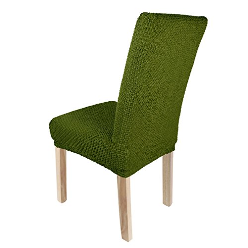 Auralum® Hochwertige Elastische Stuhlhusse Bi-Elastic Stuhlüberzug aus Polyester(Grün) - 3