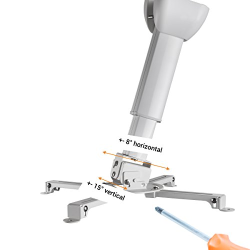 celexon Beamer-Deckenhalterung Multicel 4060 Pro | Farbe: weiß | Universale, neigbare Deckenhaltung für alle gängigen Projektoren | auch für Schrägen bis 15° | einfache Installation - 4