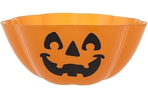 Horror-Shop Halloween Süßigkeiten Schale mit Kürbisgesicht für Dein Buffet