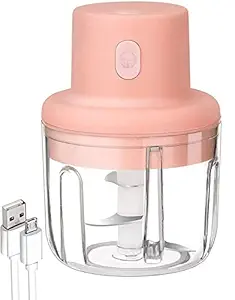 BLISSBORN Electric Mini Garlic Chopper Portable Mini Chopper with USB Charging, USB Portable Rechargeable 250 ml for Chop Onion, Ginger, Nuts ,Vegetable, Pepper, Spice, Meat, Baby Food Garlic Machine