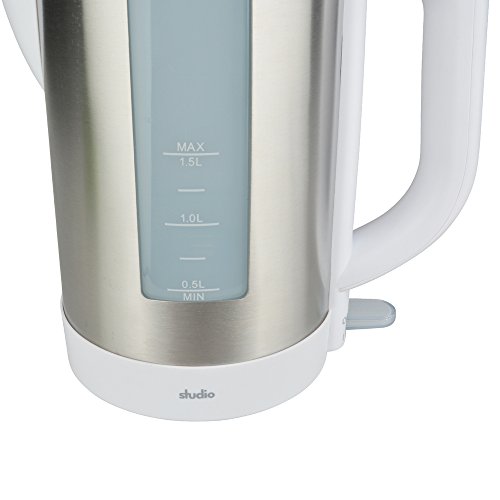 Edelstahl Wasserkocher 3100 Watt 1,5 Liter LED-Beleuchtung Kalksieb weiß - 4