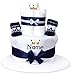 Produktbild Trend Mama personalisierbare Windeltorte Prinz goldene Krone - blau/weiss- Junge Lätzchen Babysocken