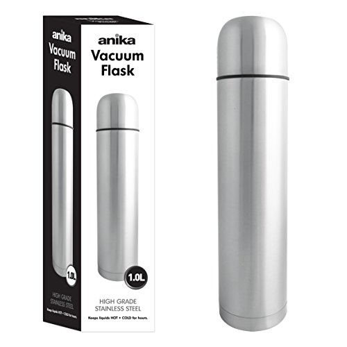 Anika 64530 Vacuum Flask, 1 Litre, Stainless Steel, Hot or Cold