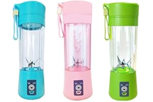 TECHNO STORE Licuadora Portátil 380ml para Batidos de Proteínas, Jugos, Mezclar Verduras o Frutas, Ideal para Viajes, deportes y actividades al aire libre, Recarga a través de USB