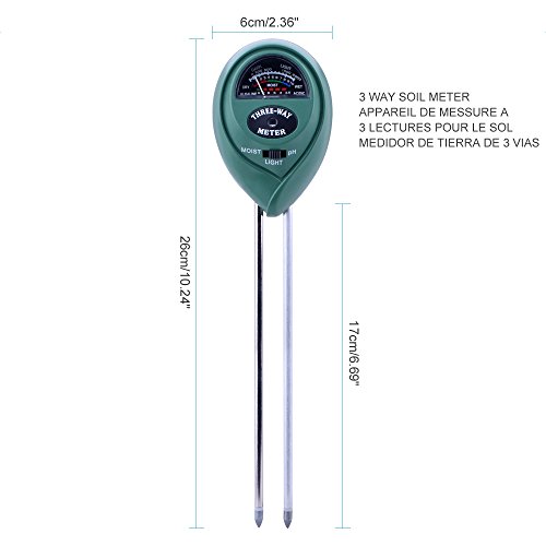 Bodentester digitales Bodenmessgerät für Pflanzen Kuman 2 Packs 3-in-1 Soil Moisture Meter Light and PH acidity Tester Plant Tester Indoor Outdoor Soil Moisture Sensor Meter Plant Care Hygrometer Water Monitor for Garden Farm Lawn KP01 - 5