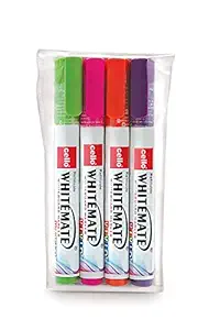 Cello Whitemate Vivid Whiteboard Marker (4 Vivid ink colors - Orange, Magenta, Violet, Lime) | Stationery for Home, Schools and Offices