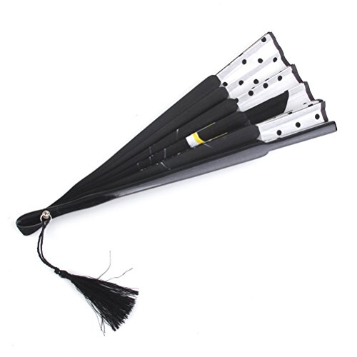 OULII Hand-Fan Männer Hand Held Fans Falten Fan Party Favor (schwarz) - 5