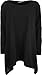 Plus Size Womens Plain Long Sleeve Hanky Hem Ladies Knitted Swing Top - Black - 20-22