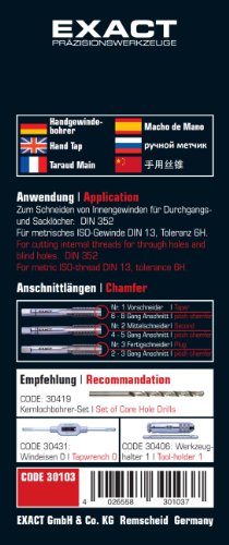 EXACT 30103 Handgewindebohrer Satz M5 HSS DIN 352 - 2