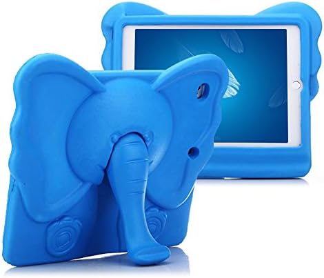 iPad Air Kids Case, SpiritSun 3D Lovely Elephant Case Lightweight Durable EVA Cover Kids Friendly Stand Case Drop Protective Bumper for iPad Air/ Air 2/ iPad 9.7 2017/ iPad Pro 9.7 - Blue
