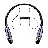 Bluetooth Kopfhörer YaYinKeJi Wireless In Ear Kopfhörer Nackenbügel Silikon, Sport Magnetische Headset, Lange Standby 200 Stunden, mit Schweißfest Headset Mikrofon 15 Stunden Spielzeit (Schwarz)