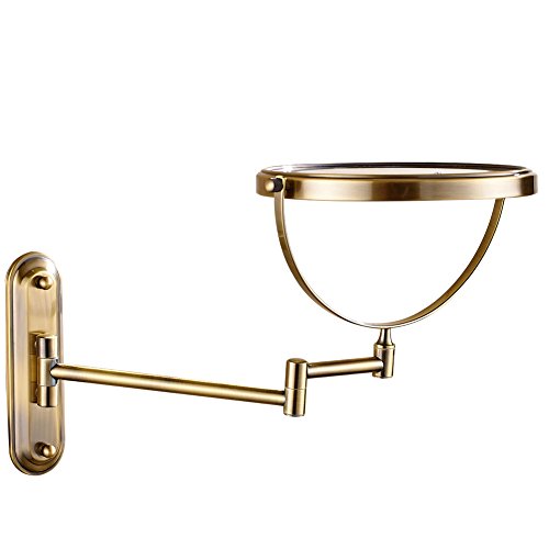 GuRun 1 /7-Fach Vergrößerung Doppelseitiger Wand Kosmetikspiegel,Ø rund 20cm, Bronze M1206K(8in,7x) - 3