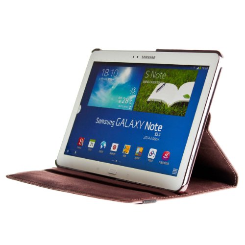 SVS-Trade Samsung Galaxy Note 2014 Edition 360 ° rotierbare Schutz Tasche Smart Cover 10.1 Zoll (Braun) - 3