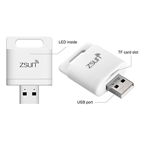 USB Kartenleser WiFi, Hizek USB Kartenlesegerät wireless TF card Memory Card Reader USB Flash Drive für iOS, Android and Windows System — Weiß - 2