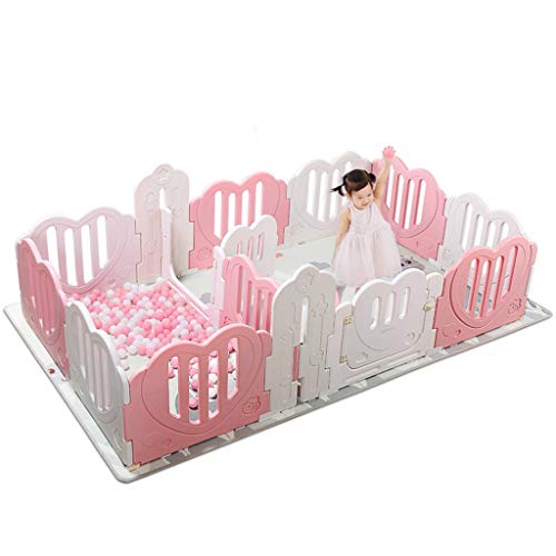 Preisvergleich Produktbild Baby-Laufstall Mit Spielmatte, Faltbarer Tragbarer Kunststoff-Mehrzweck-Liebeszaun FüR KüChe, Schlafzimmer, Wohnzimmer (12 Paneele)