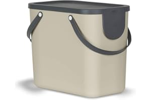 Rotho Albula Système de séparation des déchets 25l pour la cuisine, Plastique (PP) sans BPA, brun/anthracite, 25l (40.0 x 23.5 x 34.0 cm)