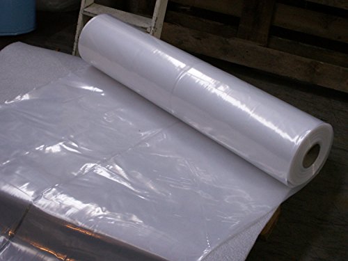 Baufolie transparent 1,5 x 50 m, Stärke echte 100 my (0,10 mm), gefaltet auf 0,75 m - 2