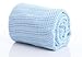 Baby 100% Pure Cotton Cellular Blanket for Pram Cot Bed Moses Basket Crib 70 x 90 cm 3 Colours : Pink , White Or Blue (Blue)