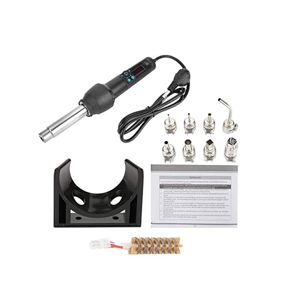 Heißluftpistole Standard Digital LED verstellbar Set + Heizkern + 8 Düsen 220 V 650 W