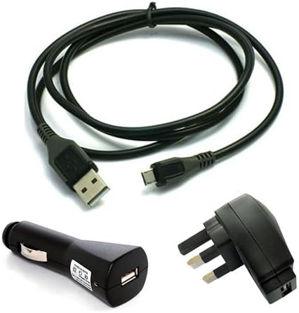 Xylo Charger Pack: Mains Adaptor / In Car Charger / Micro USB Data Sync Cable for the Nokia Lumia 800 &amp; Lumia 710 Mobile Phone.