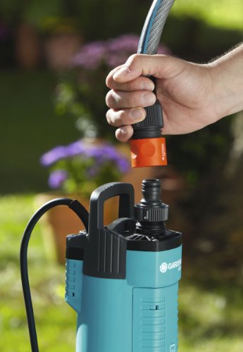 Gardena 1476-20 Tauchpumpe & Druckpumpe Comfort 6000/5 automatic, Schutz vor Trockenlauf, mit Befestigungsseil, Betrieb unter Wasser (Motorleistung 1050W, Fördermenge 6000 l/h, Druck 4,5bar) - 4