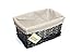 Price comparison product image WoodLuv Small Wicker Storage Basket with White Lining, Black