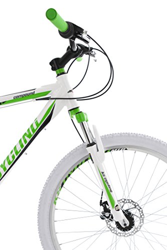 KS Cycling Mountainbike Hardtail 27,5″ Compound RH 51 cm KS Cycling Fahrrad, Weiß-Grün, 27.5 - 8