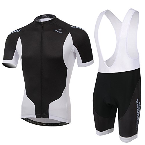 iCreat Fahrradbekleidung Kurzarm Trikot & Trägerhosen Hose Sets Radfahren Rad NEU mit Silikonmatte S bis XXXL