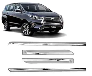 Empica Full Chrome Set of 4pcs Side Beading Side Cladding Compatible for Toyota Innova Crysta