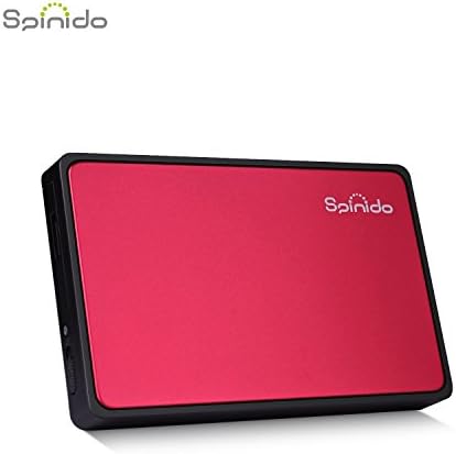 Spinido Hard Disk Enclosure Support UASP SATA III USB 3.0/2.0 Aluminum External Tool-free Box &amp; Mobile Device Optimized For 2.5 Inch SSD and HDD(Red)