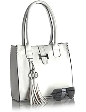 BHBS Medium Damen Faux Leder Handtasche 30 x 47 x 9 cm (BxHxT)