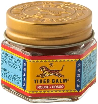 Tiger Balm - Balsamo di Tigre Rosso a Effetto Riscaldante - Contiene Canfora e Mentolo - Per Sportivi, prima dello Sforzo Fisico e contro lo Stress quotidiano - 19 g