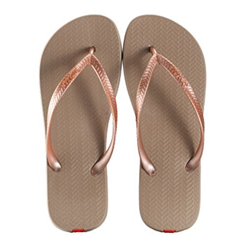 Unisex Casual Flip-flops Beach Slippers Anti-Slip House Slipper Light Brown