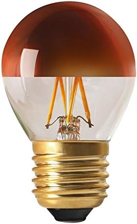 Girard Sudron 15657-LED 45mm Golfball G45 LED Filament Lightbulb Lamp Crown, E27 (ES Edison Screw, Warm White, 350 Lumens, Dimmable, 4 W, Bronze Cap Clear