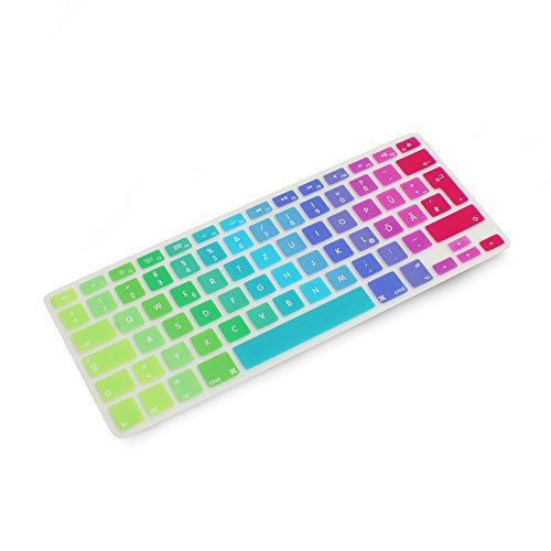 System-S Silikon Tastaturschutz Tastaturabdeckung QWERTZ Deutsche Tastatur Abdeckung Schutz für MacBook Pro 13 15 17 Zoll iMac MacBook Air 13 Zoll in Regenbogenfarben