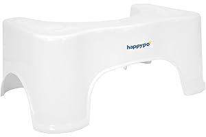 HappyPo Toilettenhocker - Ergonomischer WC-Hocker für gesunde Sitzhaltung - Robust, Stabil, Rutschhemmend und Kompakt - Maße 22,5 x 39 x 17 cm - Für Erwachsene und Kinder, Leicht Zu Verstauen