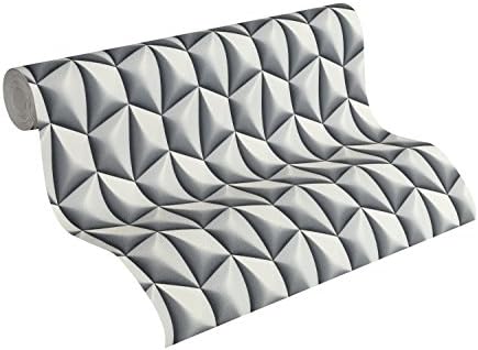 Livingwalls Fleece Wallpaper Harmony, Grau, Metallic, Schwarz, 10,05 m (Länge) x 0,53 m (Breite)