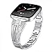Produktbild DBoer Kompatibel mit Uhr Armband Argent Fitbit Versa Straps für Frauen/Mädchen Bling Armbänder mit Strass Edelstahl Metallsektor Ersatzband für Fitbit Versa Smart Uhren, Silber