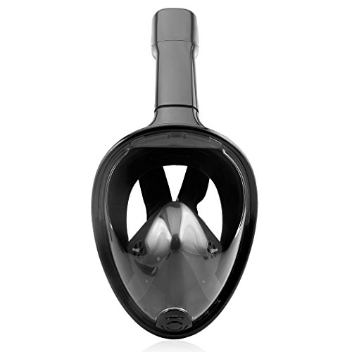 Preisvergleich Produktbild TECHMAX Schnorcheln Maske Volles Gesicht Schwarz L / XL