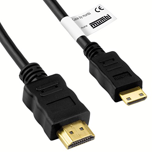 mumbi Micro HDMI Kabel 1080p - vergoldete Kontakte - HDMI Mikro Type D High Speed Kabel HDMI 1.4 / Verbindungskabel 1 Meter
