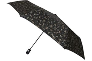 SMATI Compact Folding Umbrella - automatic opening and closing; 8 fiberglass ribs; Windproof; Robust; Diameter=96cm; great classic; Protective cover; Woman’s umbrella; GOLDEN CONSTELLATION