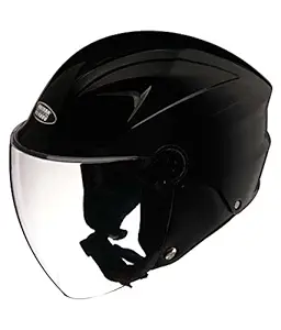 Studds Unisex Thermoplastic Dude Adult Helmet (Large, Black)