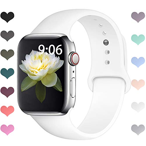 VODKER para Apple Watch Correa, 38mm 40mm 42mm 44mm Silicona Suave Reemplazo Sport Banda para iWatch Apple Watch Serie 4/Serie 3/Serie 2/Serie 1, Nike+, Sport, Edition-S/M M/L
