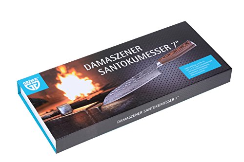 GRÄWE Damaszener Santokumesser Hammerschlag-Klinge – Sonderedition - 6