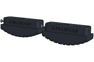 DRUCK SOLUTIONS 2x Leiterfüsse Ersatzfüße Set Für Leiter Innenschuhe In Vielen Größen Bzw. Holmabmessungen Erhältlich Aus TPU inkl. Bohrschraube für Sprossen- und Stufenleitern Außenmaße 73x25 Innenmaße 70x22 (73x25)
