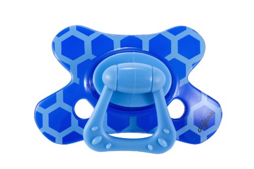 Large Dental Soother Semi Filled Solid Blue Print 12+ months
