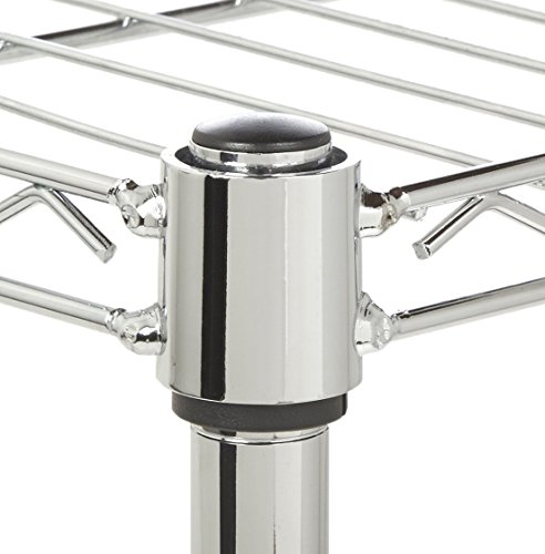 AmazonBasics Regal mit 5 Regalböden, mit Rädern, Chrom - 9